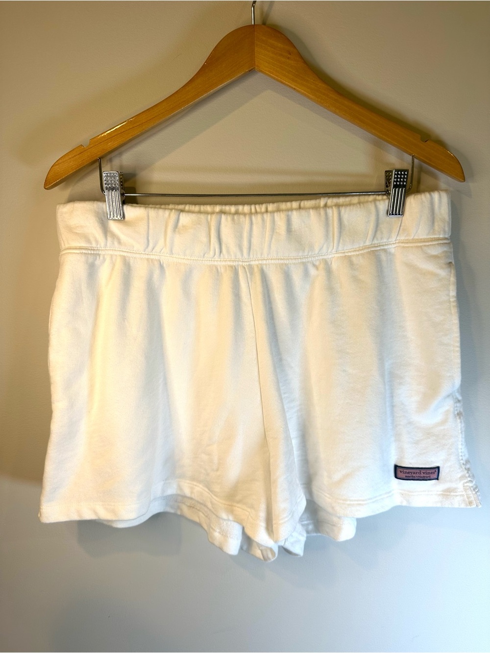 Vineyard Vines Size L White Terry Pull On Lounge Shorts